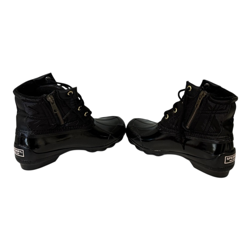Sperry Women’s Duck Boots Syren Gulf Saltwater Black Quilted Zipper Rubber 5.5M - Picture 6 of 8